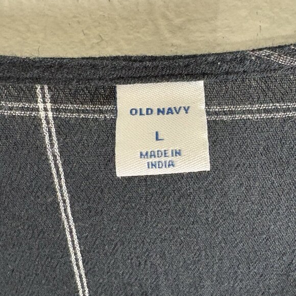 Old Navy Womens Shirt Adult Size Large Black Long Sleeve Ruffle V Neck Casual - Picture 3 of 9